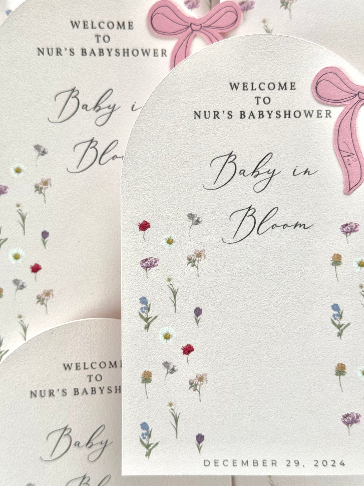 Tablecards baby in bloom