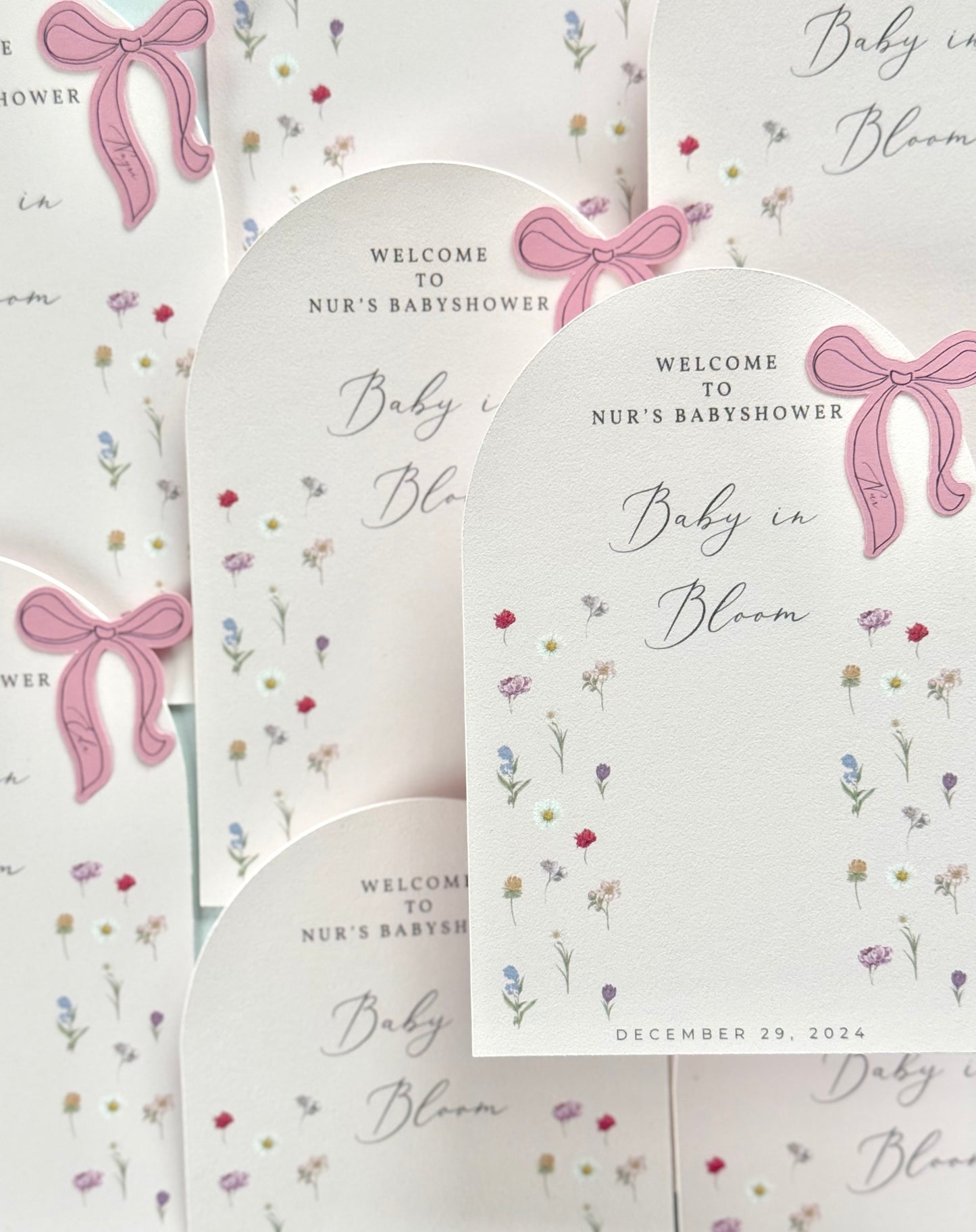 Tablecards baby in bloom