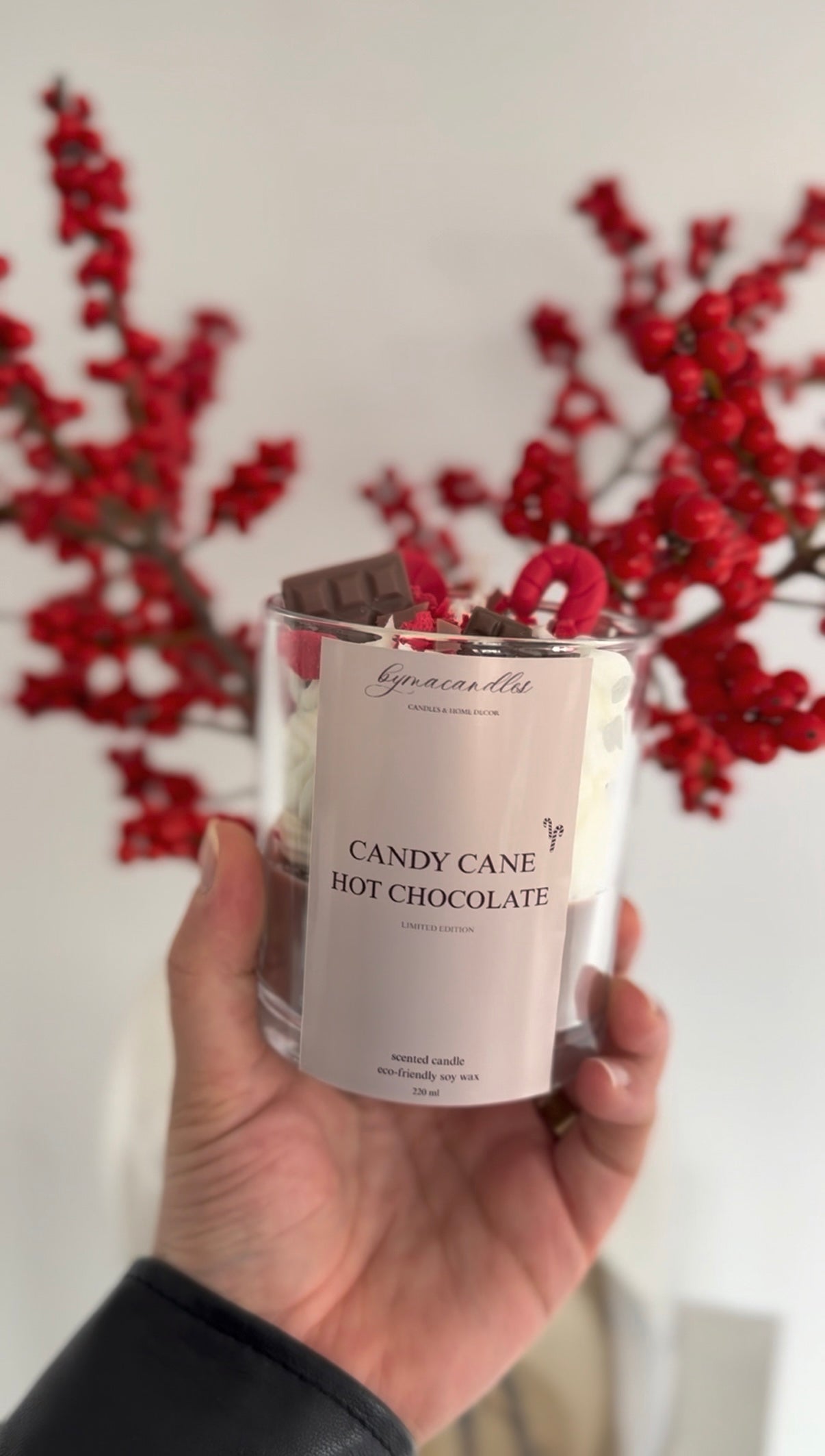Candy Cane Hot Chocolate candle