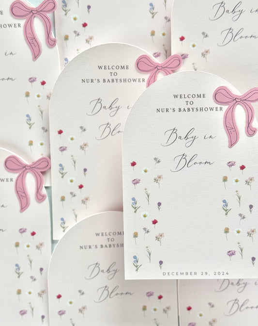Tablecards baby in bloom